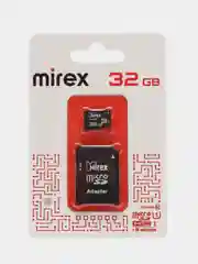 Карта памяти micro SDHC MIREX, 32GB, UHS-I, class 10, с адаптером