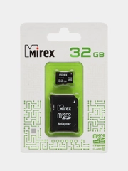 Карта памяти micro SDHC MIREX, 32GB, class 10, с адаптером