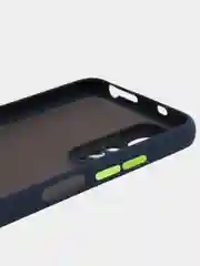 Синий чехол пластиковый Xiaomi Redmi Note 11 4G, Redmi Note 11S, матовый, с цветными кнопками