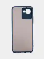 Темно-синий чехол Realme C30 C30s Narzo 50i Prime Реалми С30 пластиковый матовый, с цветными кнопками
