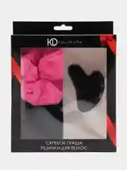 Черный скребок гуаша + 2 резинки