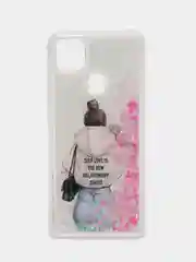Кораллово-розовый чехол Xiaomi Redmi 9C, Redmi 9C NFC, Redmi 10A, Редми 9С переливающийся жидкий с блестками