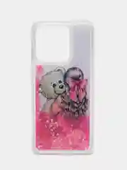Пастельно-коралловый чехол Xiaomi Redmi 9C, Redmi 9C NFC, Redmi 10A, Редми 9С переливающийся жидкий с блестками