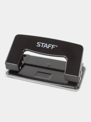 Дырокол металлический STAFF EVERYDAY, до 10 листов, без линейки, черный, 224647