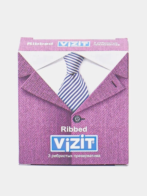 Презервативы VIZIT Ribbed ребристые, 3 штуки