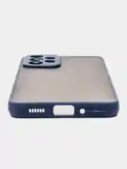 Темно-синий чехол Samsung Galaxy A33, Самсунг Галакси А33 5G пластиковый матовый с цветными кнопками
