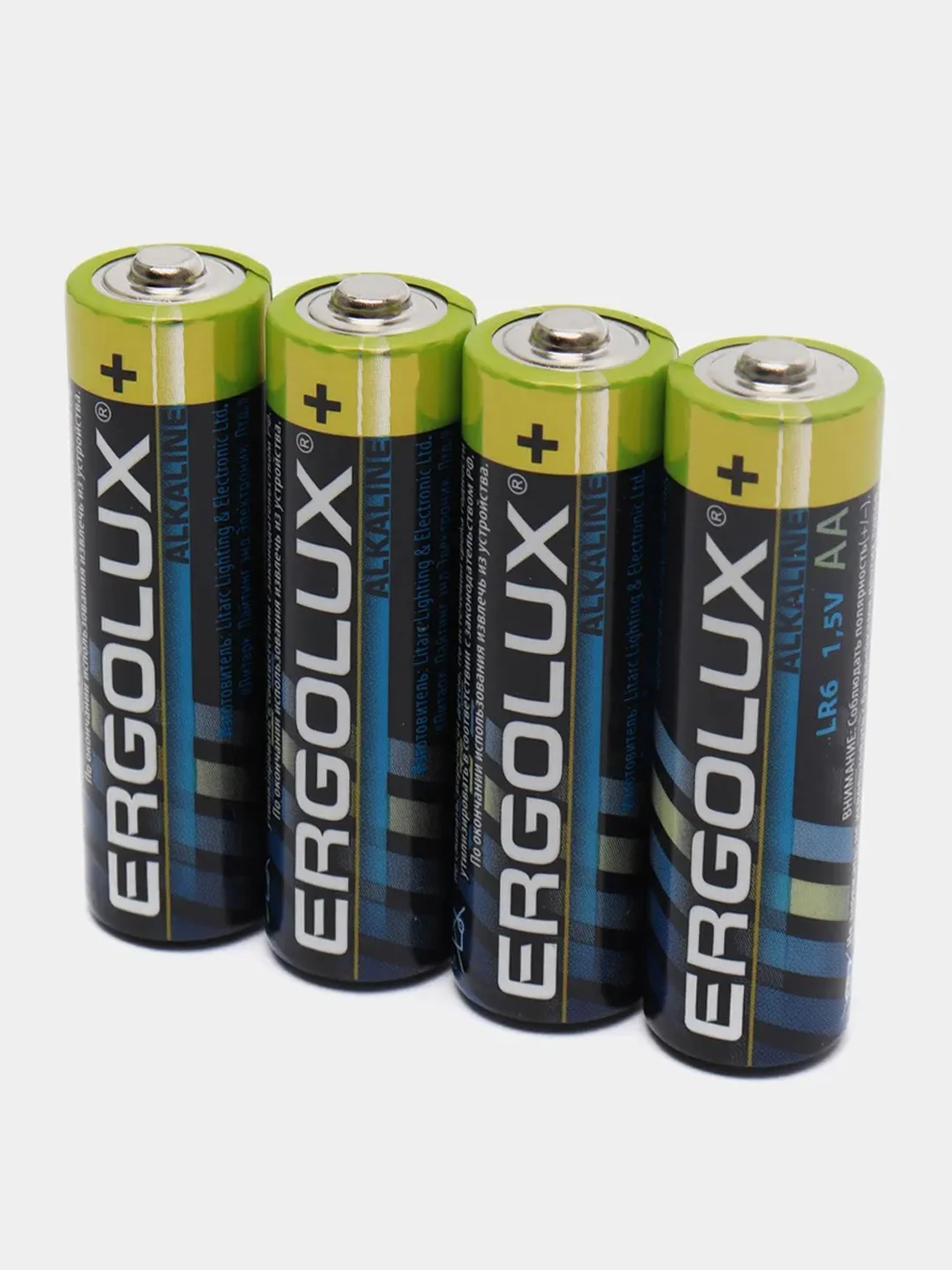 Батарейки алкалиновые Ergolux, пальчиковые АА / LR6, 4 штуки