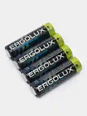 Батарейки алкалиновые Ergolux, пальчиковые АА / LR6, 4 штуки