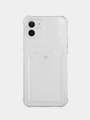 Чехол с карманом для карт на iPhone XR, 11, 12, 13, Pro, Pro Max
