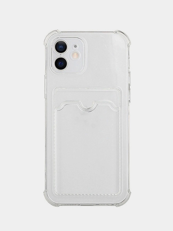 Чехол с карманом для карт на iPhone XR, 11, 12, 13, Pro, Pro Max