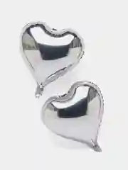 Серебряный шар фольгированный "Сердце", 45 см