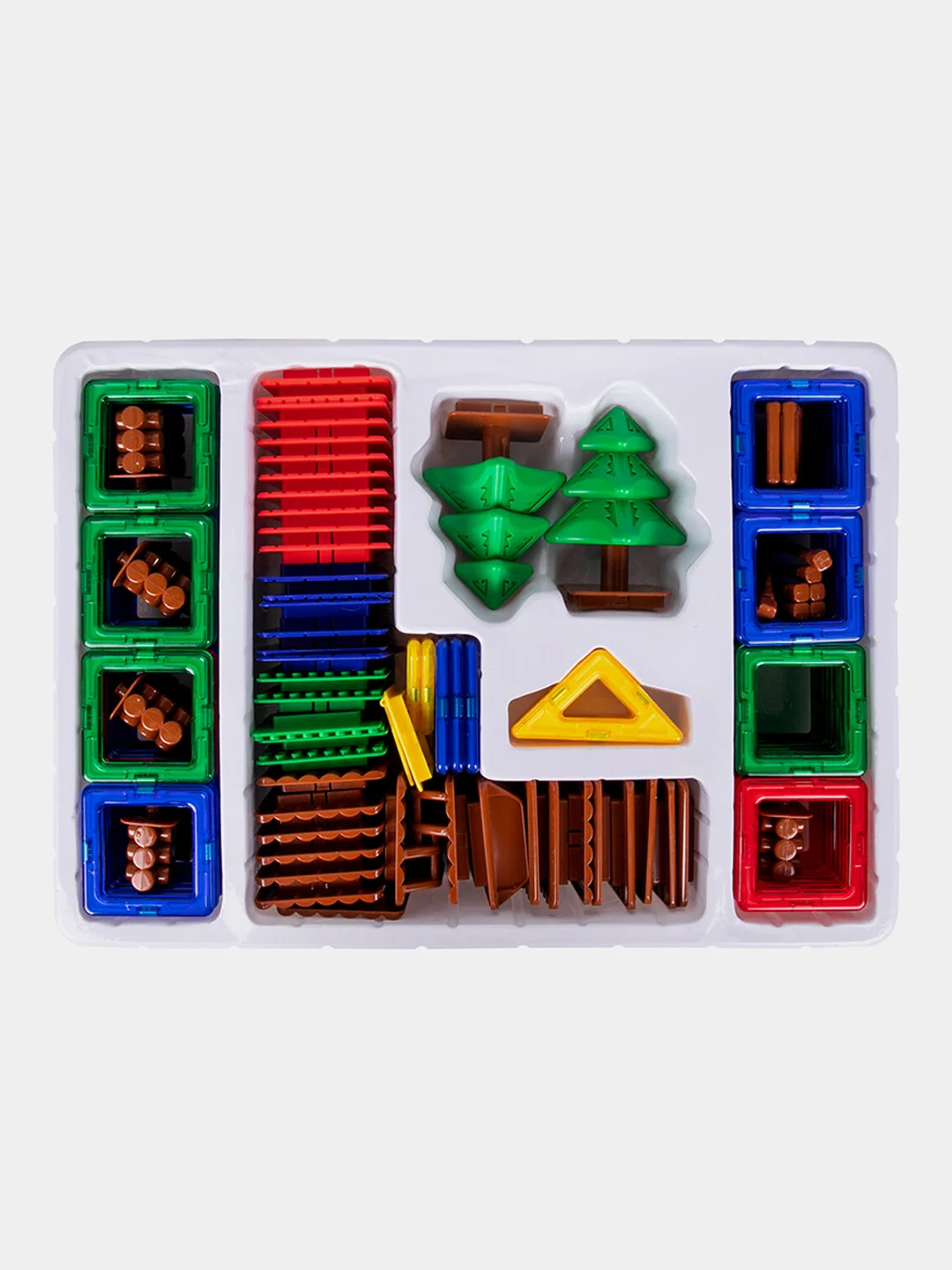 Магнитный конструктор MAGNETIC BUILD BLOCKS-129 "Построй дом", 129 деталей, BRAUBERG KIDS