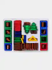 Магнитный конструктор MAGNETIC BUILD BLOCKS-129 "Построй дом", 129 деталей, BRAUBERG KIDS