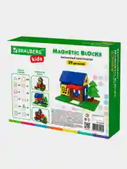 Магнитный конструктор MAGNETIC BUILD BLOCKS-39 "Построй дом", 39 деталей, BRAUBERG KIDS