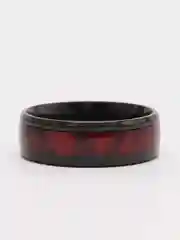 Алый кольцо со вставкой из эпоксидной смолы, из нержавеющей стали