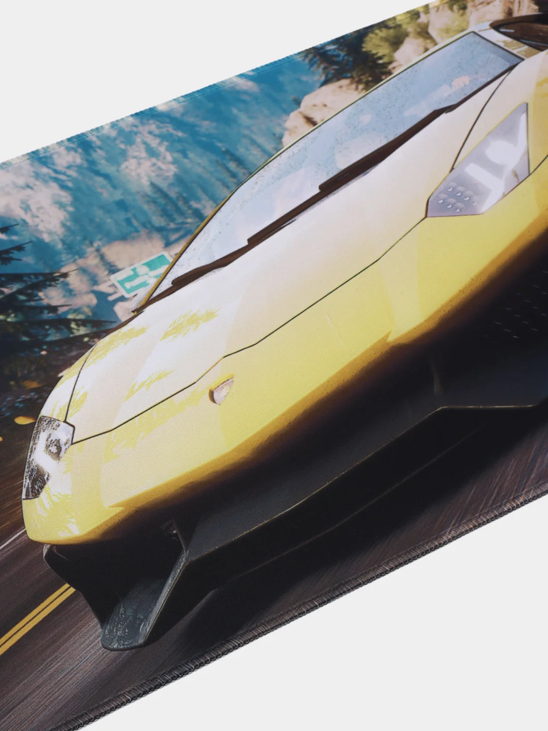 Желтый коврик игровой для мыши и клавиатуры авто, NFS Need for Speed, Forza Horizon, с машиной