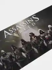 Тёмно-серый игровой коврик для мыши клавиатуры, 3 принта, по мотивам игры Assassins Creed "Ассасин крид"
