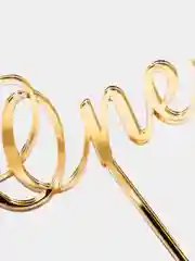 Золотой топпер  #Т19 с надписью "One" без ножки и с ножкой, на годик из акрила (золото, серебро)