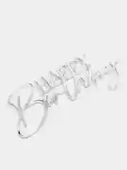 Золотой топпер #Т24 "Happy Birthday" для украшения торта из зеркального акрила