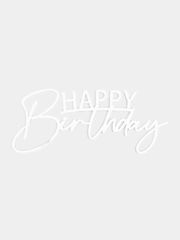 Топпер #Т24 "Happy Birthday" для украшения торта из зеркального акрила
