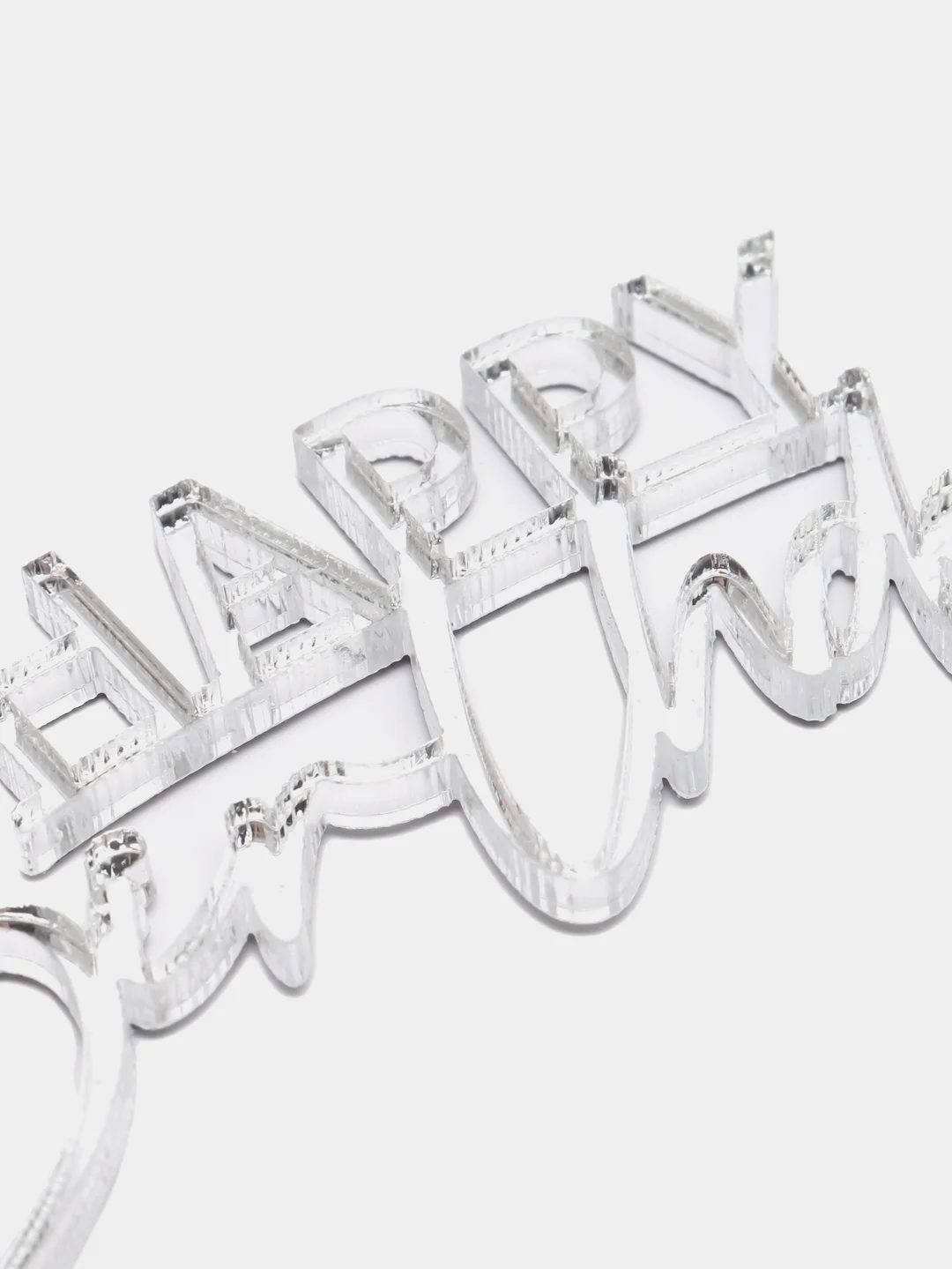 Золотой топпер #Т24 "Happy Birthday" для украшения торта из зеркального акрила