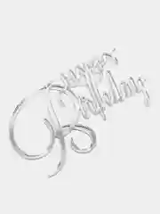 Золотой топпер #Т23 "Happy Birthday" для украшения торта из зеркального акрила