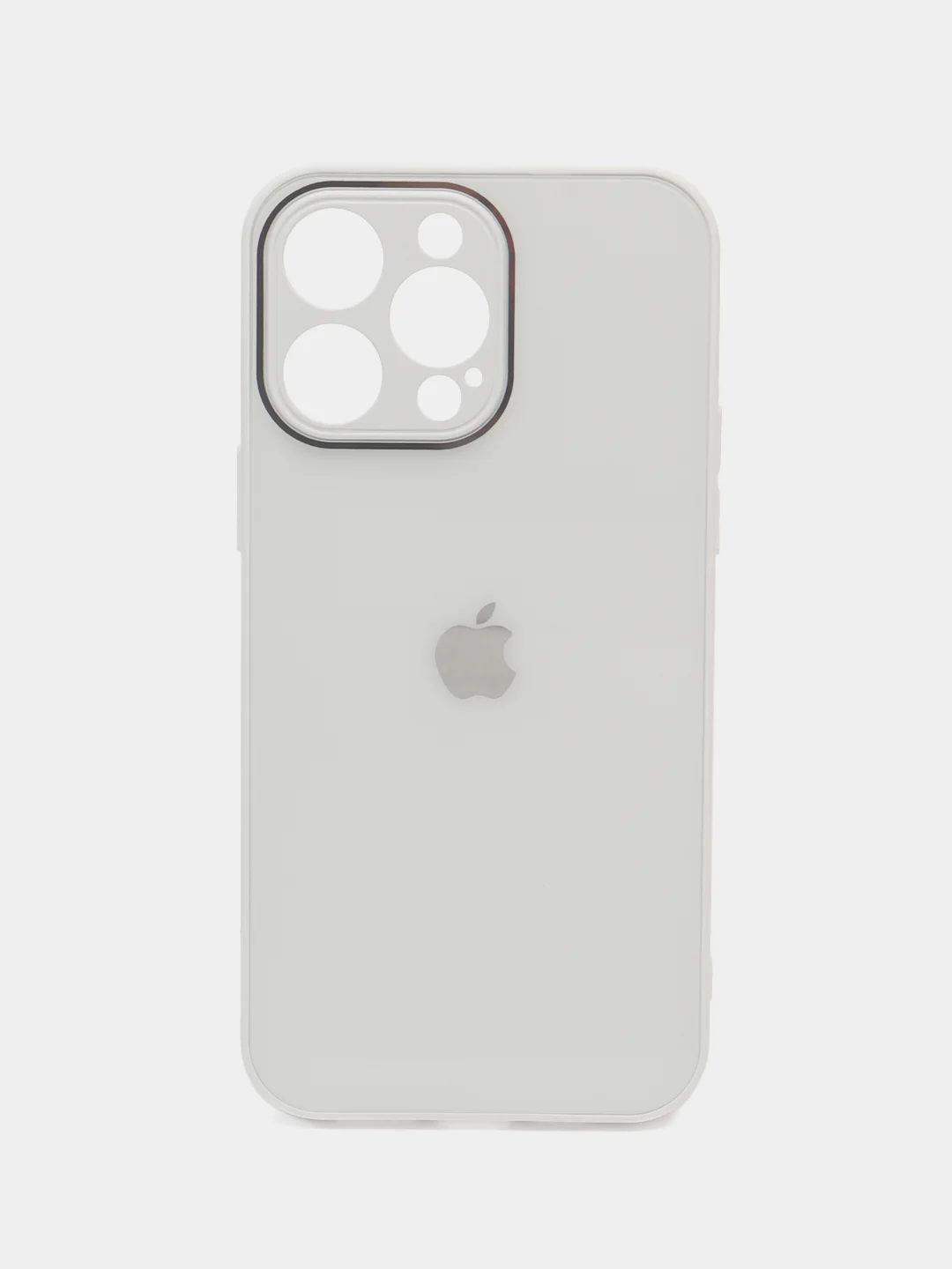 Белый чехол iPhone 11, 12, 13 Pro Max, 14 Plus, твердый пластиковый глянцевый под стекло