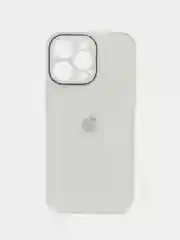Белый чехол iPhone 11, 12, 13 Pro Max, 14 Plus, твердый пластиковый глянцевый под стекло