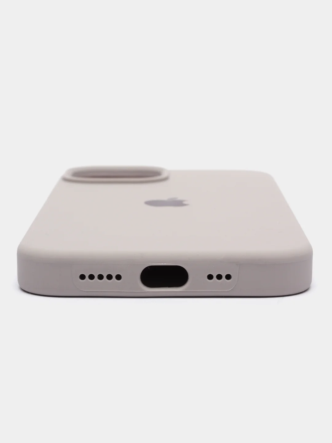 Бежевый меланж чехол Silicone Case для iPhone 14, 14 Pro, 14 Plus, 14 Pro Max, с закрытым низом