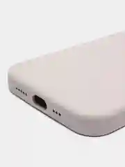 Бежевый меланж чехол Silicone Case для iPhone 14, 14 Pro, 14 Plus, 14 Pro Max, с закрытым низом