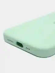 Мятный чехол Silicone Case для iPhone 14, 14 Pro, 14 Plus, 14 Pro Max, с закрытым низом