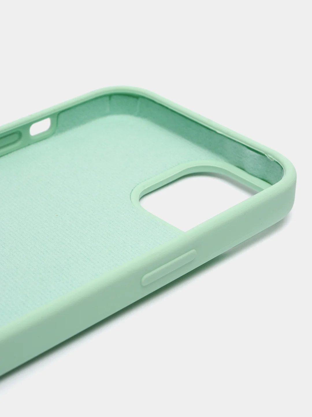 Мятный чехол Silicone Case для iPhone 14, 14 Pro, 14 Plus, 14 Pro Max, с закрытым низом