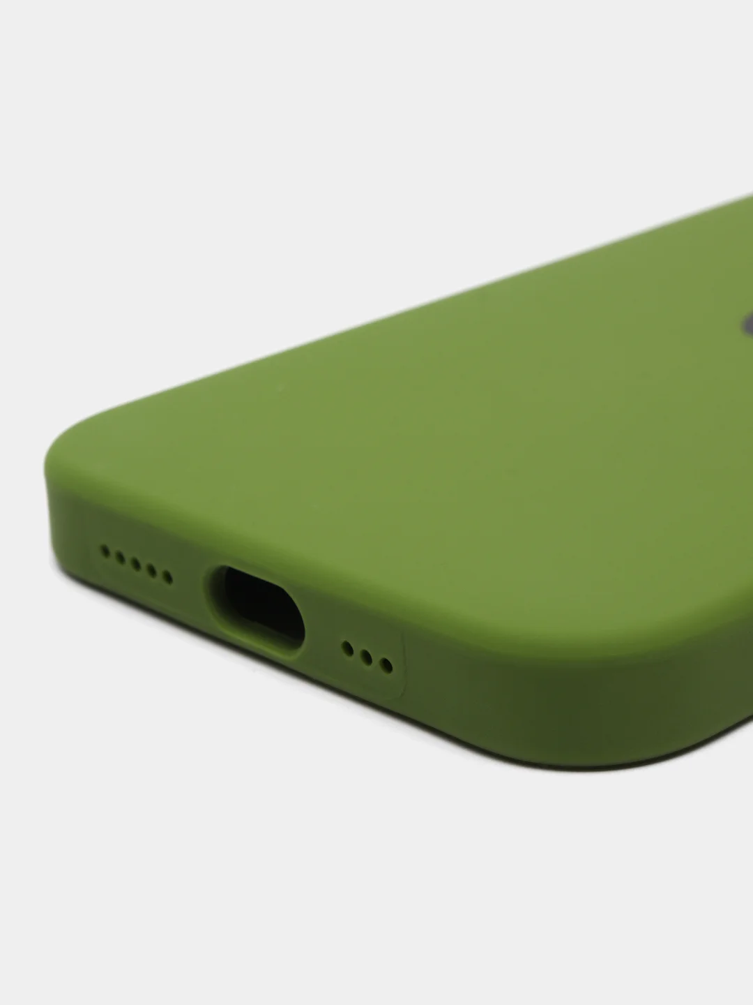 Лесной зеленый чехол Silicone Case для iPhone 14, 14 Pro, 14 Plus, 14 Pro Max, с закрытым низом