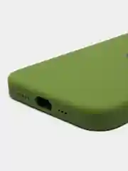 Лесной зеленый чехол Silicone Case для iPhone 14, 14 Pro, 14 Plus, 14 Pro Max, с закрытым низом