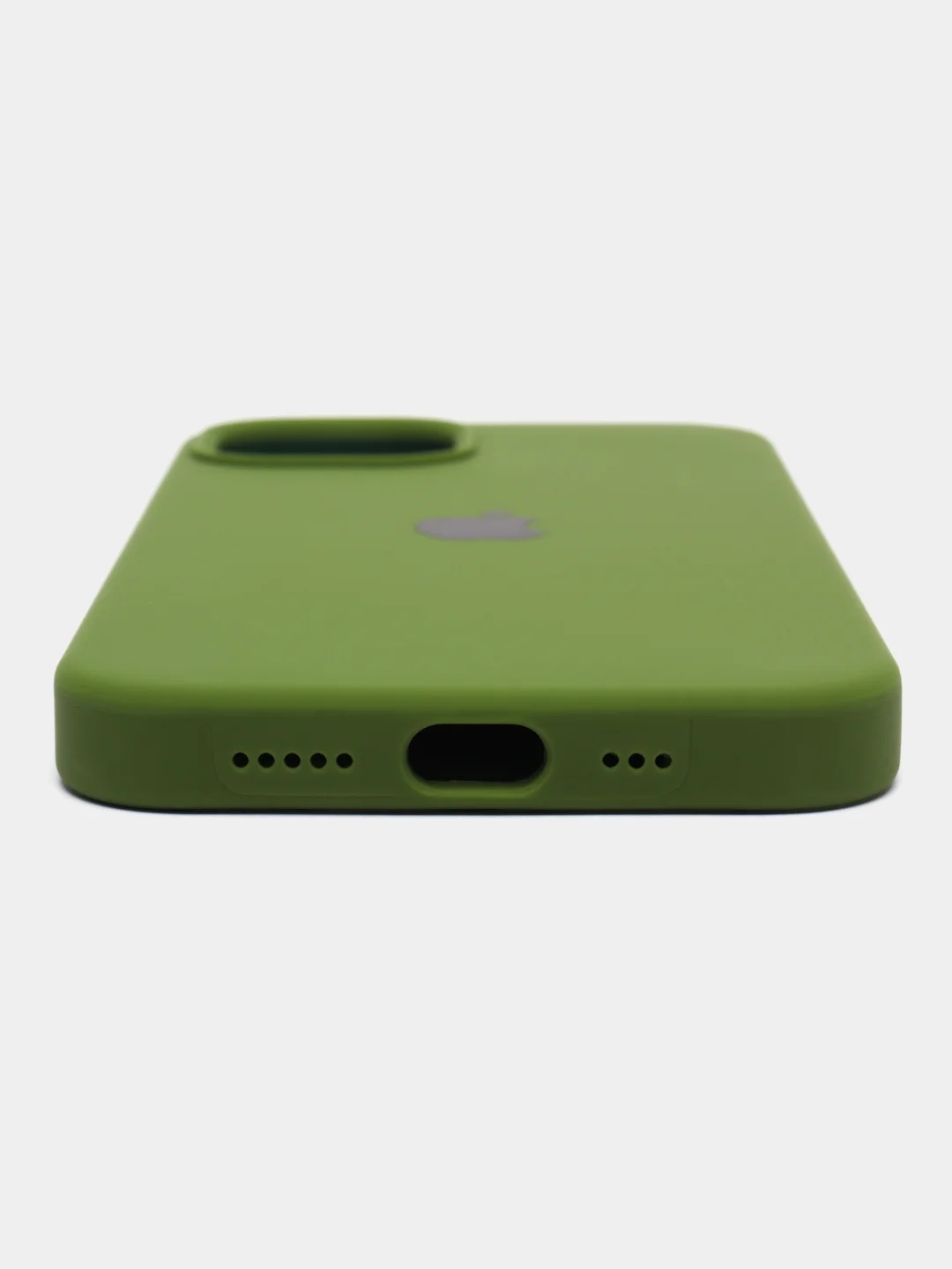 Лесной зеленый чехол Silicone Case для iPhone 14, 14 Pro, 14 Plus, 14 Pro Max, с закрытым низом