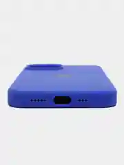 Синий чехол Silicone Case для iPhone 14, 14 Pro, 14 Plus, 14 Pro Max, с закрытым низом