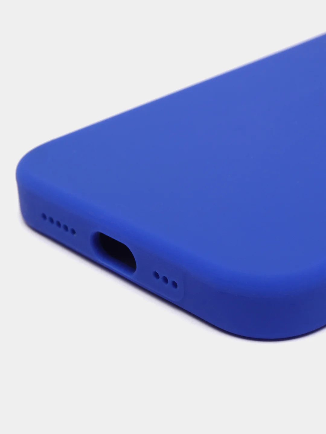 Синий чехол Silicone Case для iPhone 14, 14 Pro, 14 Plus, 14 Pro Max, с закрытым низом