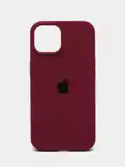 Багровый чехол Silicone Case для iPhone 14, 14 Pro, 14 Plus, 14 Pro Max, с закрытым низом
