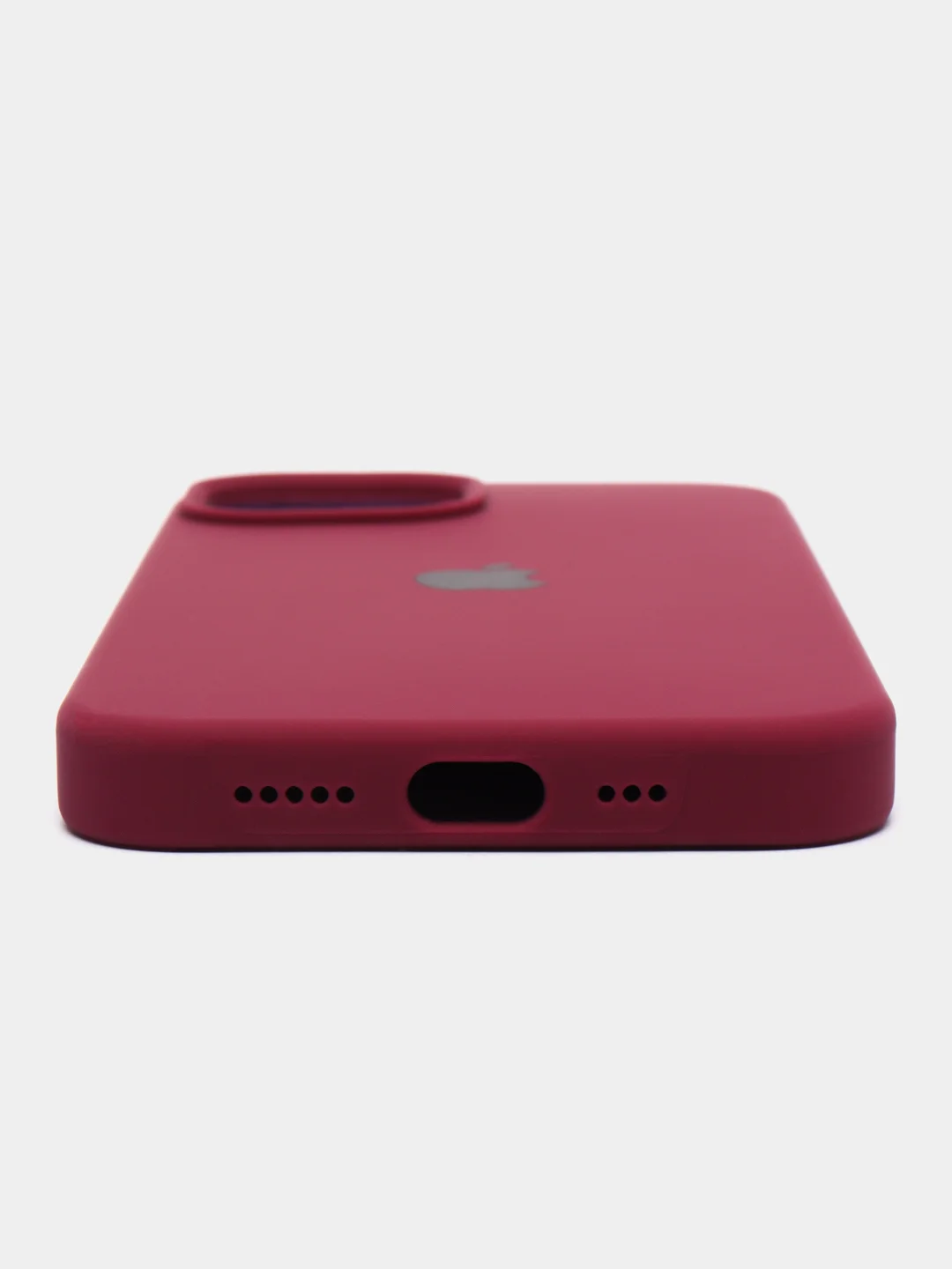 Багровый чехол Silicone Case для iPhone 14, 14 Pro, 14 Plus, 14 Pro Max, с закрытым низом