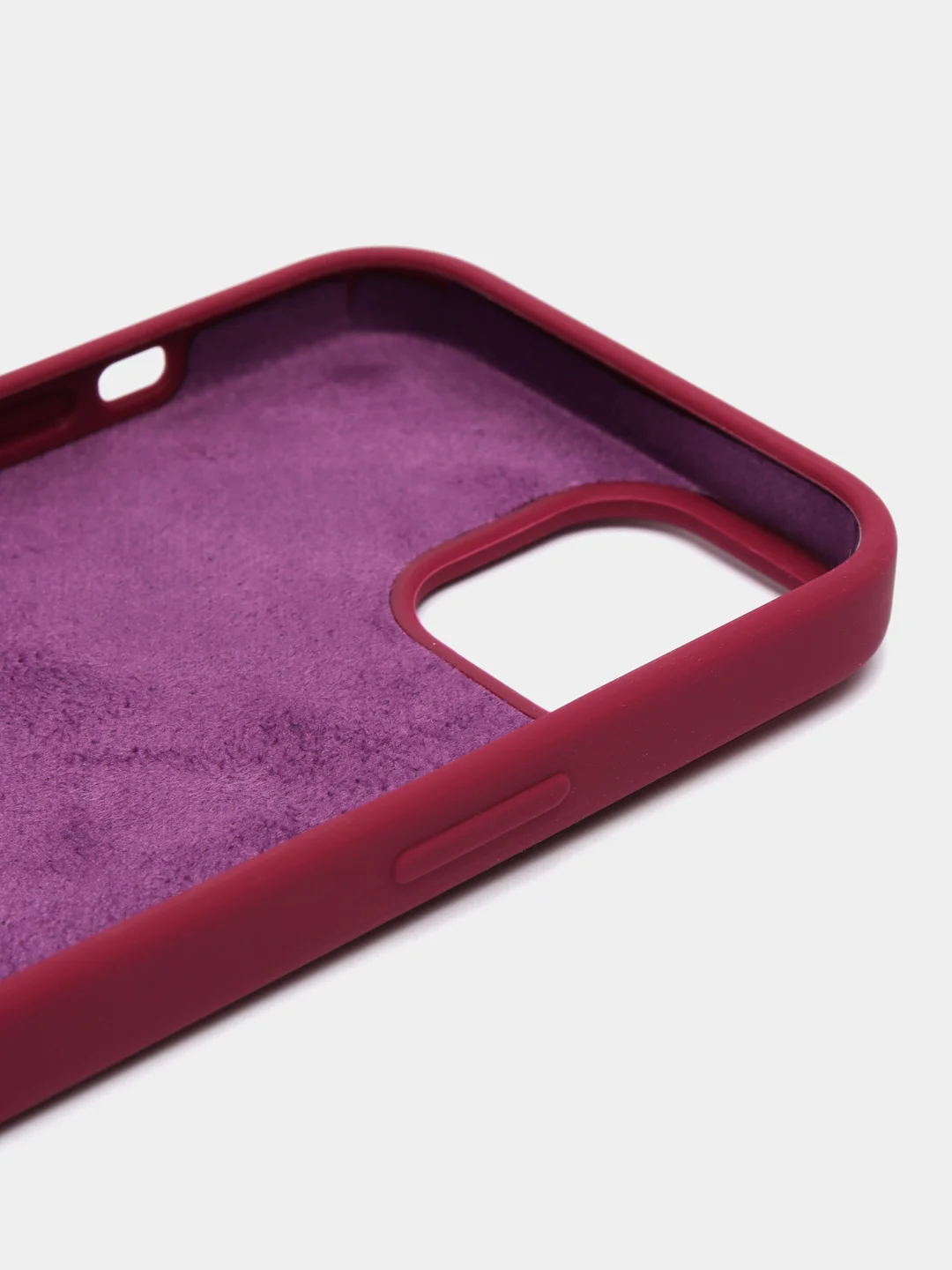 Багровый чехол Silicone Case для iPhone 14, 14 Pro, 14 Plus, 14 Pro Max, с закрытым низом