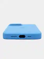 Голубой чехол Silicone Case для iPhone 14, 14 Pro, 14 Plus, 14 Pro Max, с закрытым низом