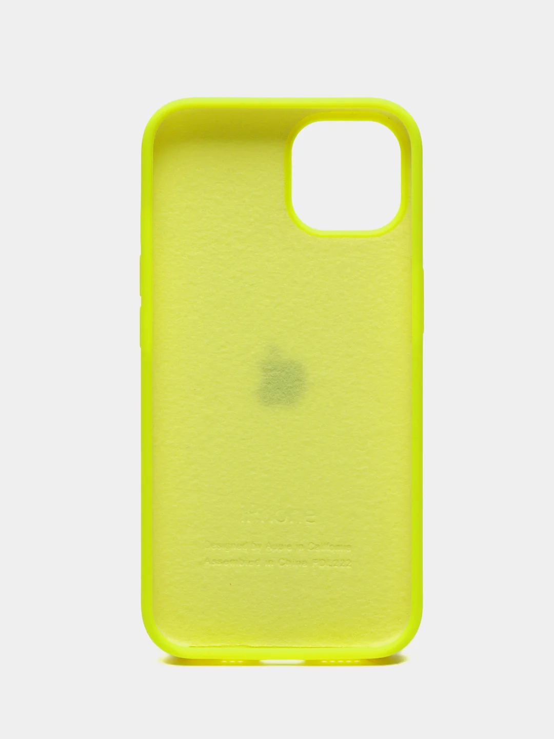 Лимонный чехол Silicone Case для iPhone 14, 14 Pro, 14 Plus, 14 Pro Max, с закрытым низом