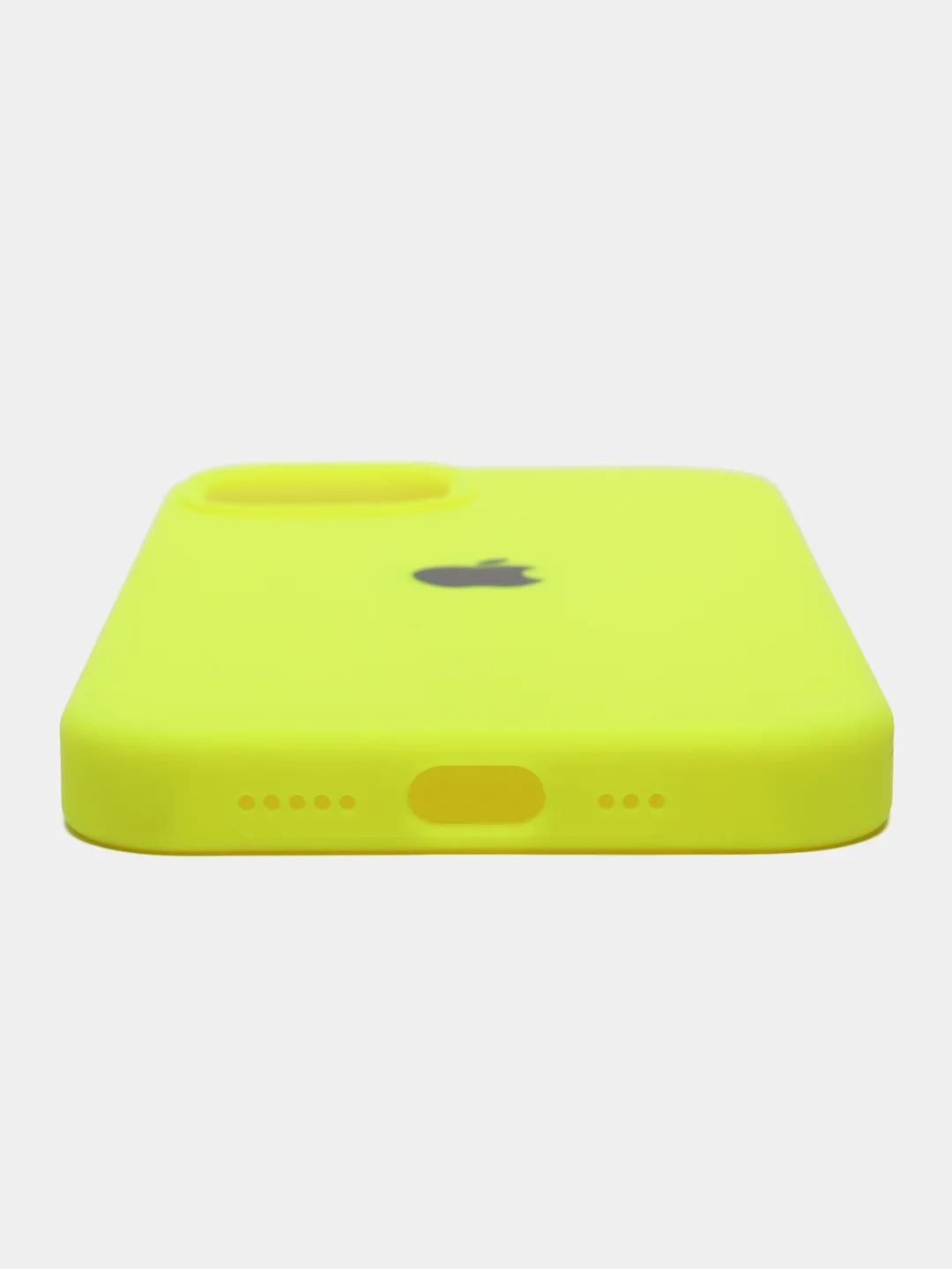 Лимонный чехол Silicone Case для iPhone 14, 14 Pro, 14 Plus, 14 Pro Max, с закрытым низом
