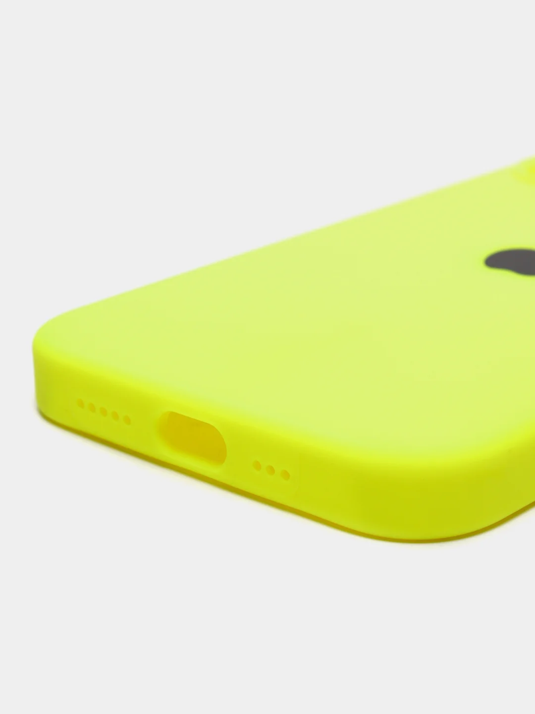 Лимонный чехол Silicone Case для iPhone 14, 14 Pro, 14 Plus, 14 Pro Max, с закрытым низом
