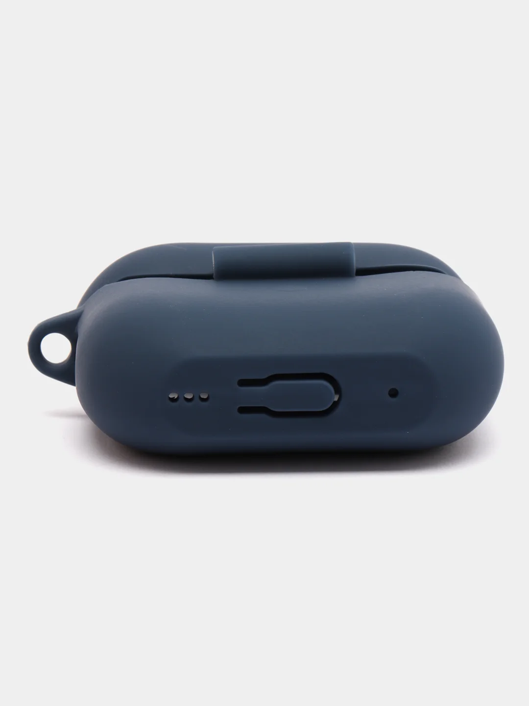 Темно-синий чехол для наушников Apple AirPods Pro 2 силиконовый с карабином