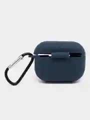 Темно-синий чехол для наушников Apple AirPods Pro 2 силиконовый с карабином