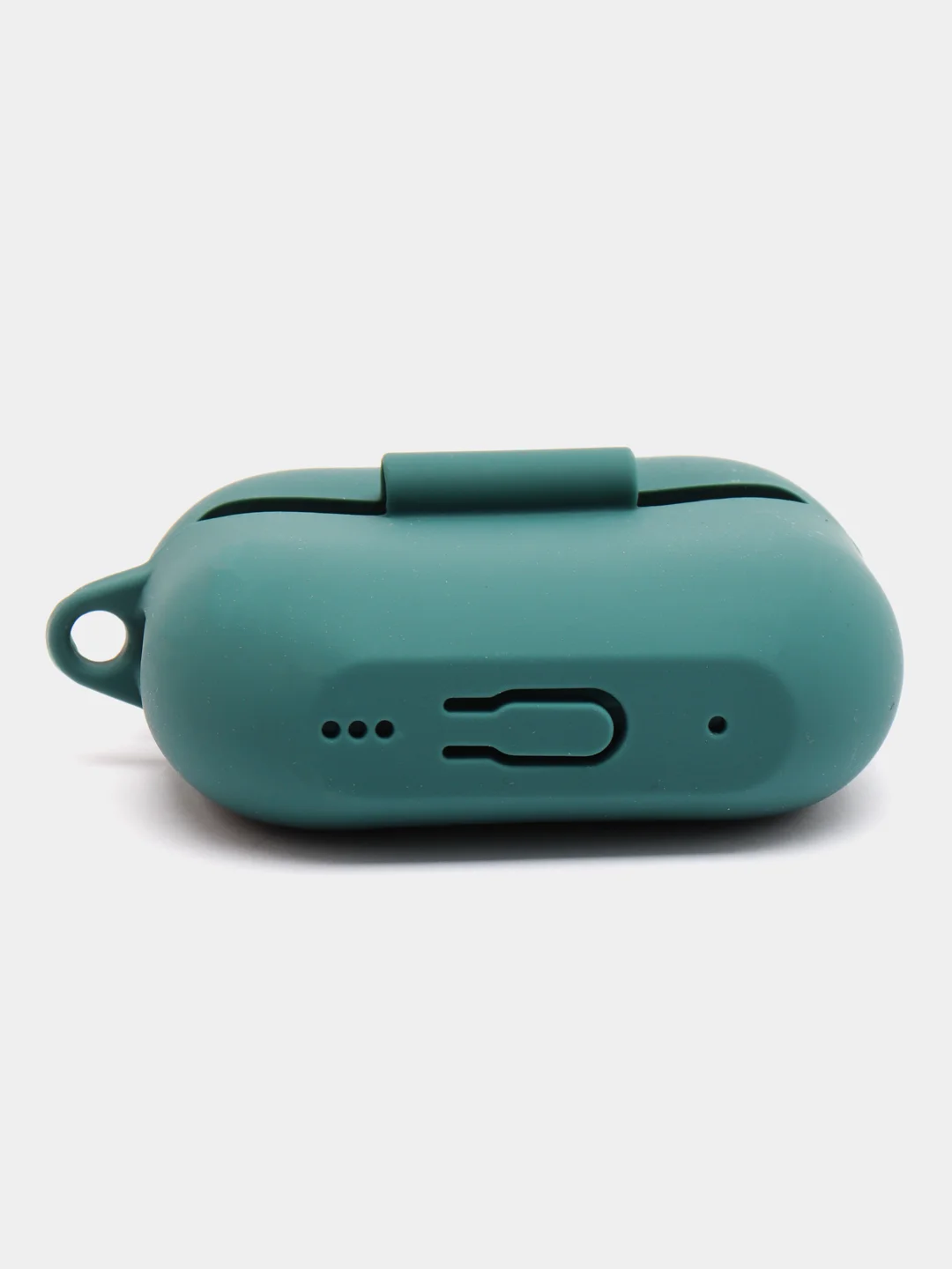 Тёмно-зелёный чехол для наушников Apple AirPods Pro 2 силиконовый с карабином