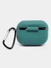 Тёмно-зелёный чехол для наушников Apple AirPods Pro 2 силиконовый с карабином