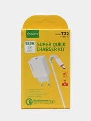 Зарядное устройство для телефона, с быстрой зарядкой, Type-C, Micro, 22.5W, кабель