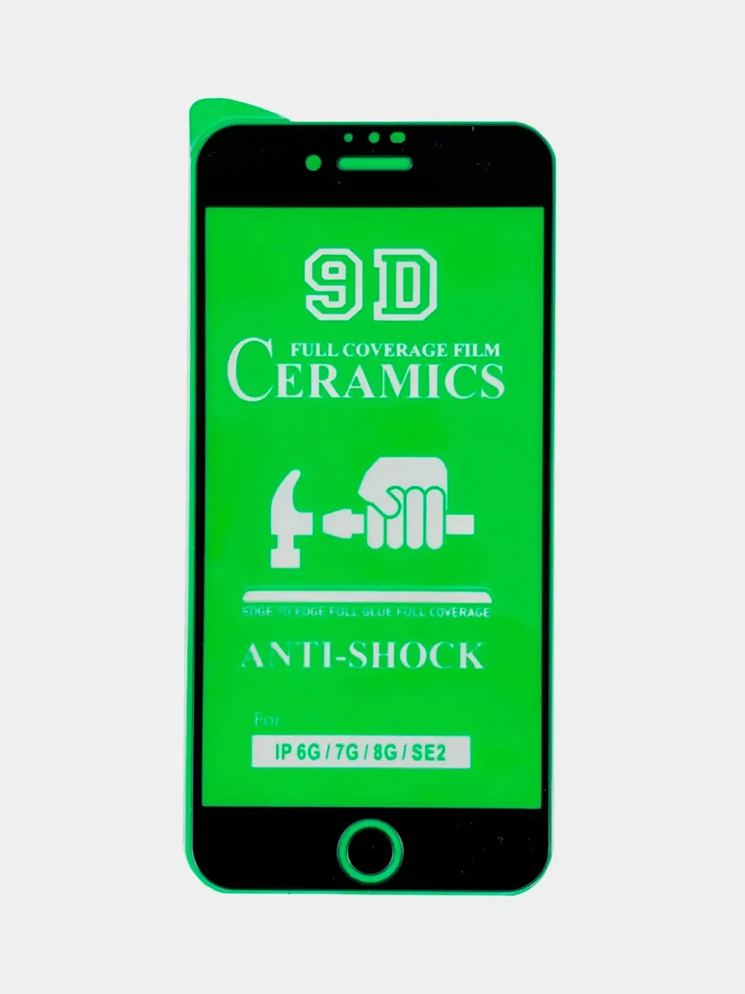 Черный защитное стекло Ceramics на Apple Iphone 6, 7, 8, гибкое